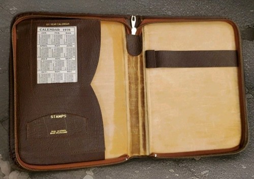 Vintage brown leather writing - vintage,