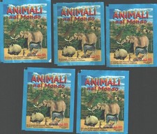 Animali nel Mondo - Lotto 5 bustine di figurine ed. Fol-Bo 2011 (Enciclopedia...