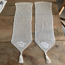 Tende Coppia Piccole Tende Fatte Di Pizzo Ad Uncinetto A Mano Con Ciondolo