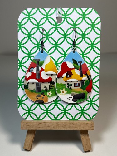 Orecchini vinatage puffo casa - orecchini,