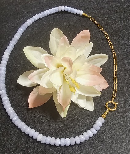 Collana perline acquamarina - perline,