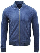 Cappotto biker bomber uomo blu