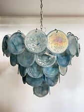 High quality Murano chandelier space age - 57 BLUE albaster iridescent glasses