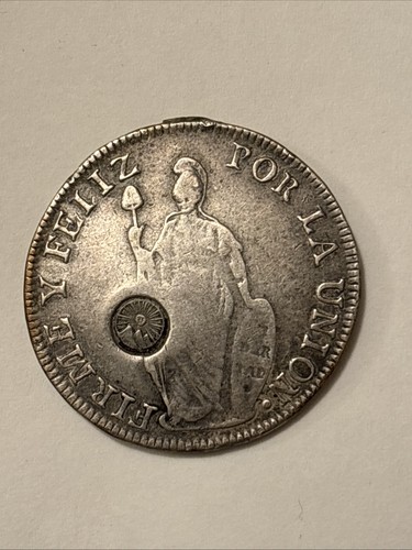 Moneta argento reales perù - argento,