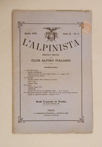 Alpinista periodico mensile - l'alpinista.,