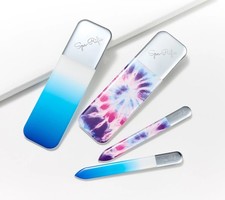 *REGALO* Spa-Rific Nano Vetro Inciso Laser Set 4pz Mani & Pedi File - Blue Tie Dye