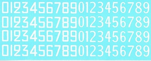 Decal numeri bianchi - decal, 1/18