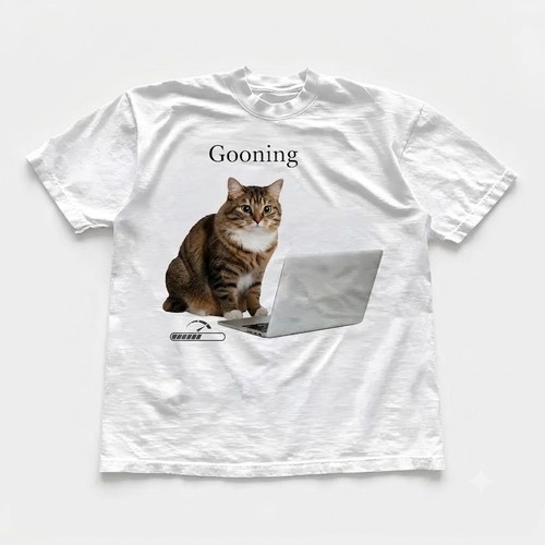 Maglietta gooning cat - maglietta,