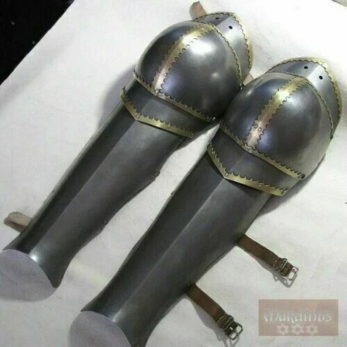 Medieval leg greaves - greaves, set