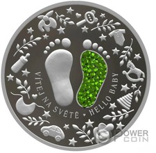 HELLO BABY Crystal Coin 1 oz moneta d'argento 2 $ Niue 2025