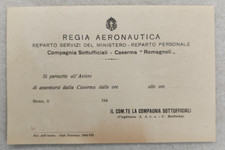 aviazione 1943 regia aeronautica caserma romagnoli roma permesso aviere