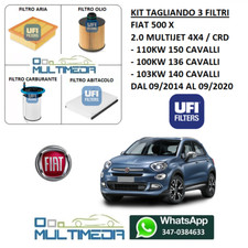 KIT TAGLIANDO 4 FILTRI UFI FIAT 500 X 2.0 MULTIJET 4X4 CRD 100KW 136 140 150 CV