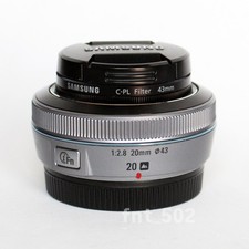 Samsung NX 20mm f/2.8 obiettivo i-function con filtro Samsung C-PL, argento [00159X]