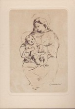 ? Cartolina Vintage - La Vergine col Bimbo  - Illustratore Silvio Consadori