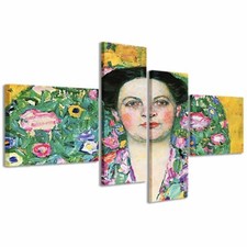 Quadro Moderno 200 x 100 cm Stampa su Tela Canvas 4 pz XXL Gustav Klimt X