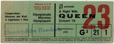 Biglietto concerto queen 1978 - biglietto,