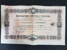 GENOVA  1942 * NAVIGAZIONE GENERALE * AZIONE D'EPOCA AUTENTICA ED ORIGINALE