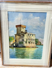 -COPPIA DI ACQUARELLI DI GUIDO GAGLIARDI -CASTELLO DI RAPALLO-XX SEC -GENOVA
