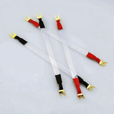 4 pezzi cavo ponticello altoparlante hifi OCC placcato argento cavo ponte piatto vanga Y banana
