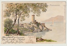 ITALIA - VERONA - cartolina MALCESINE - ill. H. MOSER - rnd - vg 1903 - fp