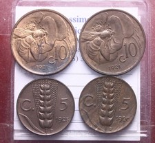 NL* VEIII super lotto 10 CENTESIMI APE 1921 E 1921 5 CENTESIMI SPIGA 1920 1928