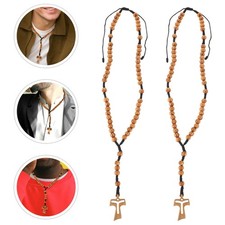  2 Pcs Crocifisso Collana Con