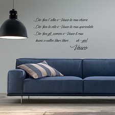 wall stickers frase frasi decorazione vasco rossi adesivo murale musica aforisma