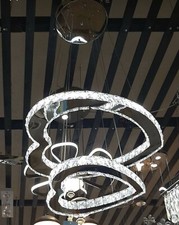 Lampadario due cuori cristalli