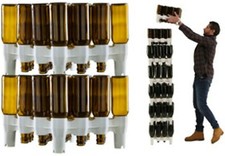 Scolabottiglie 2 moduli scola bottiglie acqua vino birra sovrapponibili fino a 7