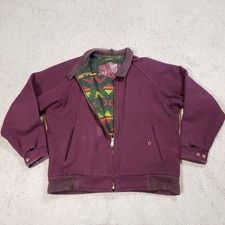 Giacca bomber vintage Woolrich uomo grande lana rossa coperta azteca foderata cappotto zip