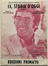 Spartito - Albano Carrisi  "13, Storia d'oggi" - XXI Sanremo 1971