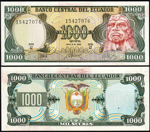Ecuador 1000 sucres 1988 unc - ecuador,