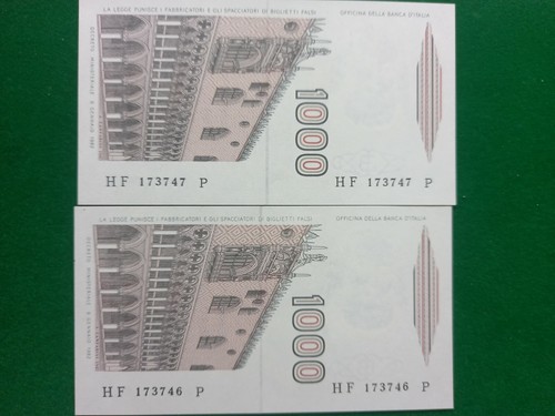 Banconote consecutive lire - consecutive,
