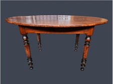 TAVOLO OVALE IN NOCE LUIGI FILIPPO EPOCA XIX SECOLO RESTAURATA