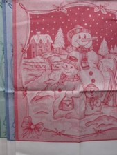 STROFINACCIO NATALE CUCINA COTONE "FAMIGLIA PUPAZZI DI NEVE" CON AIDA