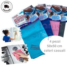 Tittex Panno Microfibra Extra 50x50 per Vetri e Acciaio non Lascia Aloni,4 pezzi