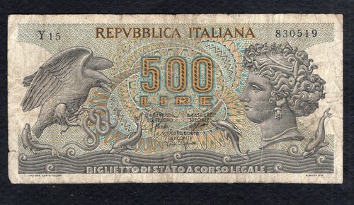 Italie 500 lire 1966 etat - italie,
