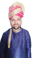Cappello da uomo top Safa indiano wedding designer sposo turbante Pagri...