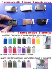 1 cintura 2 cm cotone o tela fibbia arg lucido militare scatto military belt 