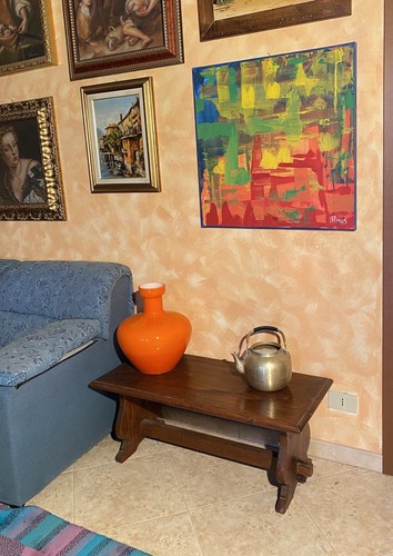 Quadro rosso verde astratto - verde,