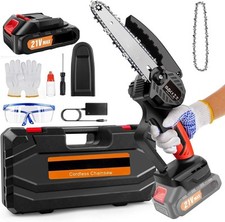 Mini Motosega a Batteria per Potatura a Batterie 2 Incluse