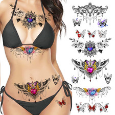 Set tatuaggi sexy temporanei donna bellissimo squisito 3D realistico flo