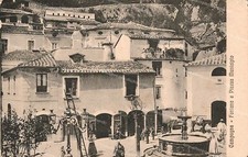 bf807 cartolina campagna fontana e piazza municipio provincia di salerno