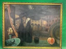 quadro dipinto ad olio di mario zeccoli anni 40 piazza san giuseppe bologna 1948