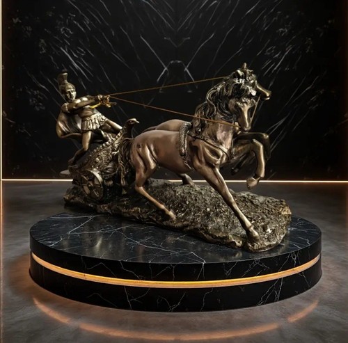 Statua carro cavalli romani - statua,