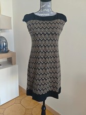 Abito donna sandro Ferrone nero beige tg. 44 misto cotone abbigliamento vintage