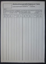 1930ca DISTINTA DEI PREZZI DELLE CAMERE prezzario hotel albergo hotellerie