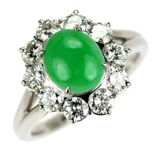 Anello con diamanti giada