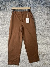 Sun-deh Pants Womens 4 Brown Jaden Epicurean Organic Cotton Straight Leg Casual