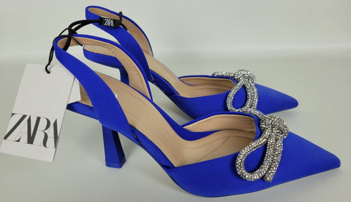 Tacchi zara blu satinato - blu,